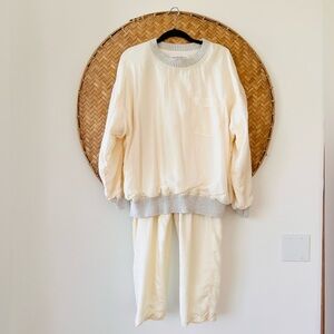 STUNNING STYLISH VINTAGE CAROLE LITTLE FOR ST TROPEZ WEAR 2 PIECE 100% SILK SET